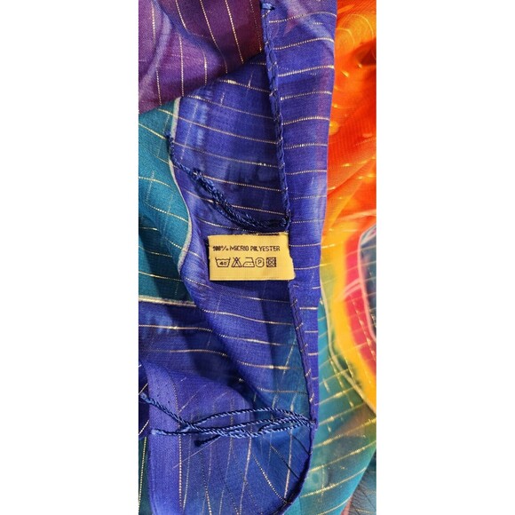 Vintage YMLA Shawl Beach Wrap Tropical Island Dolphins Scarf Tapestry 68" x 43" - Picture 6 of 12